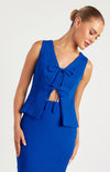 Royal Blue Front Tie Top and Skirt Set