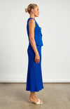 Royal Blue Front Tie Top and Skirt Set