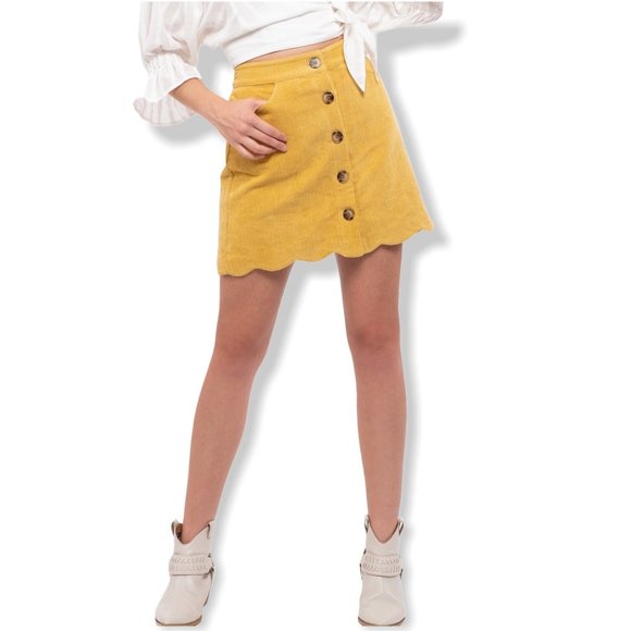 Velvet Scallop Edge Skirt