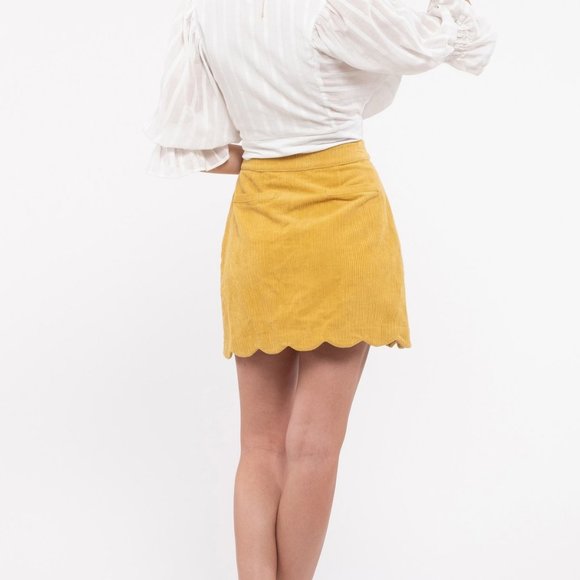 Velvet Scallop Edge Skirt